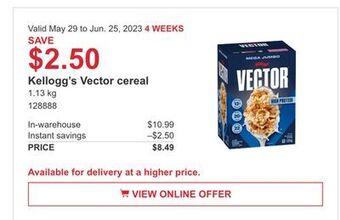 Costco Kellogg's vector cereal offer