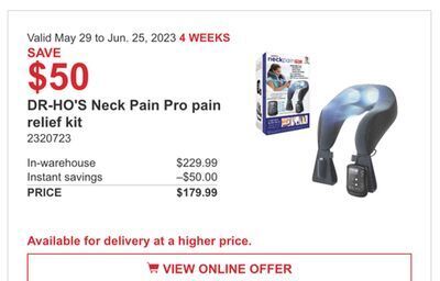 Costco Dr-ho's neck pain pro pain relief kit offer