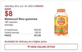 Costco Metamucil fibre gummies offer