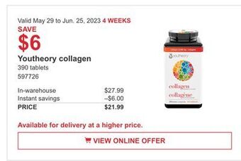Costco Youtheory collagen offer