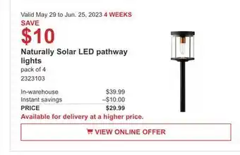 Costco Naturally solar led pathway lights offer