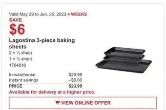 Costco Lagostina 3-piece baking sheets offer