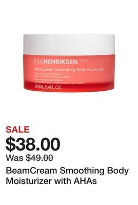 Sephora Beamcream smoothing body moisturizer with ahas offer