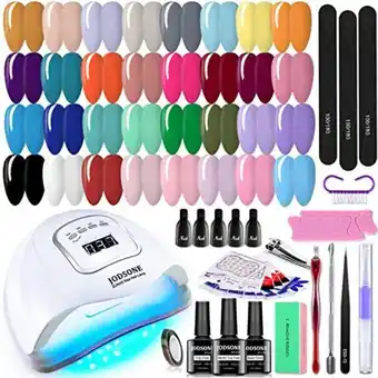 Amazon Jodsone 35 bottle gel nail polish kit wtih u v light offer