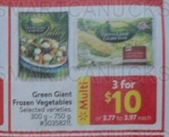 Walmart Green Giant Frozen Vegetables offer