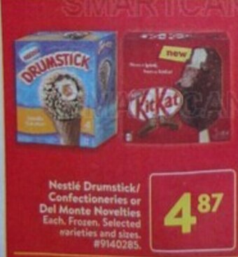 Walmart Nestlé Drumstick/ Confectioneries or Del Monte Novelties offer