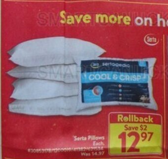 Walmart Serta Pillows offer