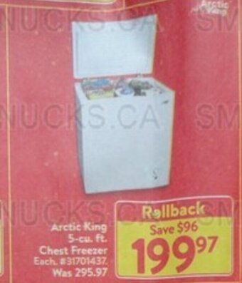 Walmart Arctic King 5-cu. ft. Chest Freezer offer
