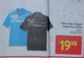 Walmart Men's Ben Hogan Chest Print Polo offer