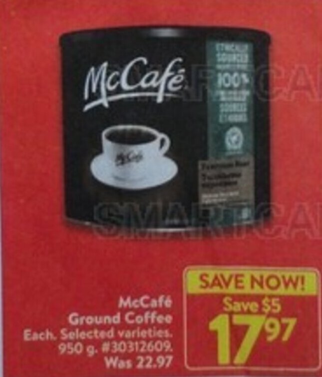 Walmart McCaffe Ground Coffee 950g offer