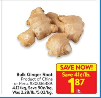 Walmart Bulk ginger root offer