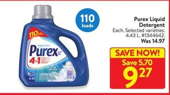 Walmart Purex liquid detergent offer