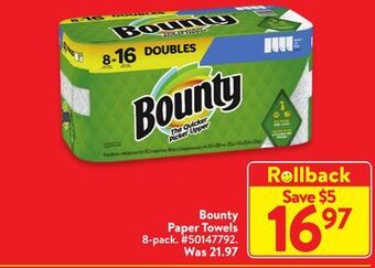 Walmart Bounty paper towels offer