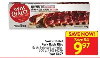 Walmart Swiss chalet pork back ribs offer