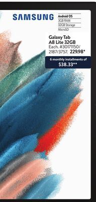 Walmart Samsung galaxy tab a8 lite 32gb offer