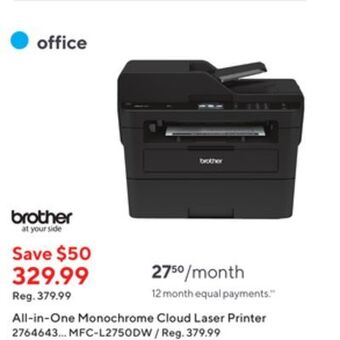 Staples Brother all-in-one monochrome cloud laser printer offer