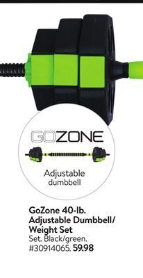 Walmart Gozone 40-lb. adjustable dumbbell/weight set offer