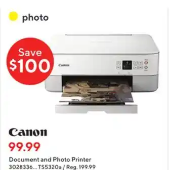Staples Canon document and photo printer offer
