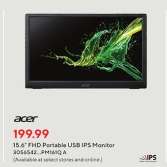 Staples Acer 15.6 fhd portable usb ips monitor offer