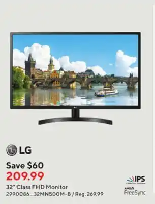 Staples Lg 31.5'' fhd ips monitor with amd freesync offer
