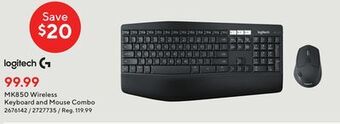 Staples Logitech mk850 wireless keyboard and mouse combo offer