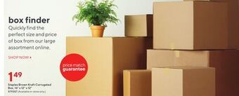 Staples Staples brown kraft corrugated box, 16 x 12 x 12 offer