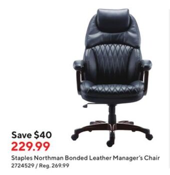 Staples Staples northman bonded leather manager's chair offer