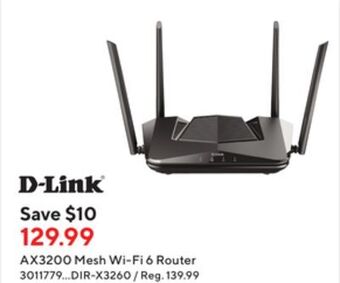 Staples D-link ax3200 mesh wi-fi 6 router offer