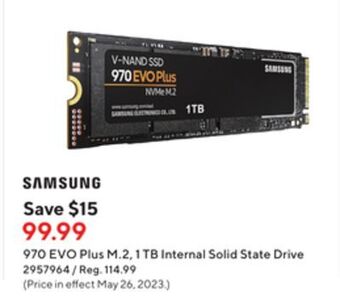 Staples Samsung 970 evo plus m.2 1 tb internal solid state drive offer