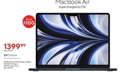 Staples Apple macbook air with m2 chip, english offer