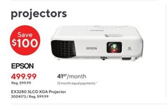 Staples Epson ex3280 3lcd xga projector offer