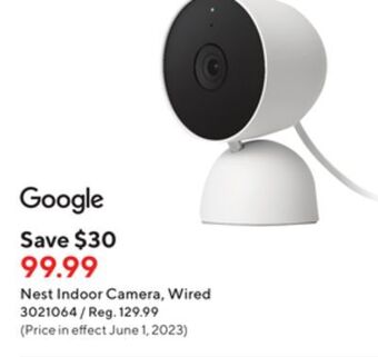 Staples Google nest indoor camera, wired offer