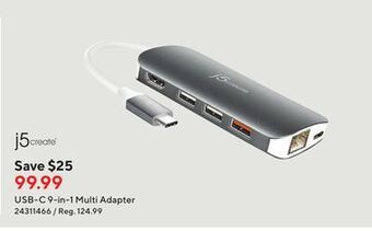 Staples J5create usb-c 9-in-1 multi adapter offer