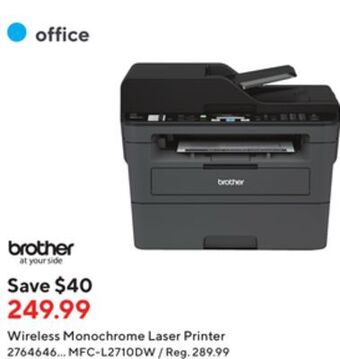 Staples Brother mfc-l2710dw wireless monochrome laser printer offer