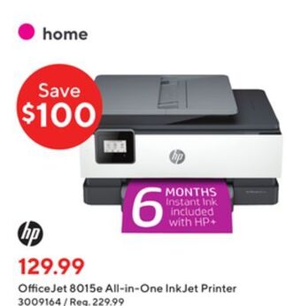 Staples Hp officejet 8015e all-in-one inkjet printer offer