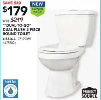 Lowe's Project source dual flush 2-piece round toilet offer