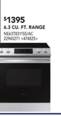 Lowe's Samsung 6.3 cu. ft. range offer