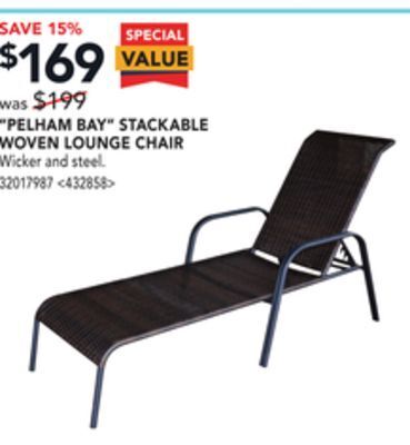 Lowe's Pelham bay stackable woven lounge chair offer