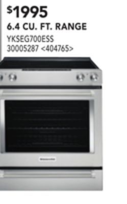 Lowe's Kitchen aid 6.4 cu. ft. range offer