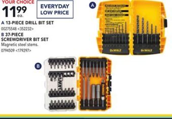 Lowe's Dewalt 13-piece drill bit set offer
