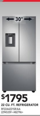 Lowe's Samsung 22 cu. ft. refrigerator offer