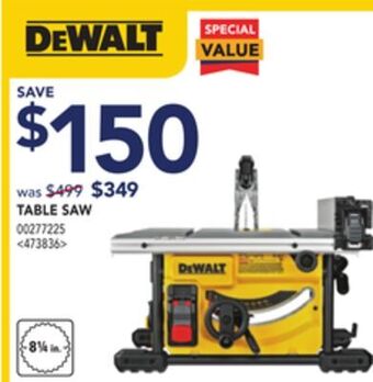 Lowe's Dewalt table saw offer