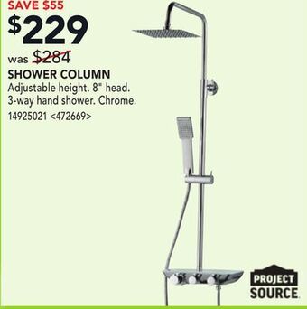 Lowe's Project source shower column offer