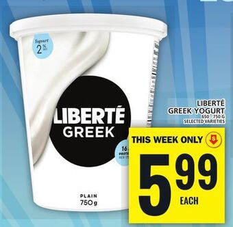 Food Basics Liberté greek yogurt offer