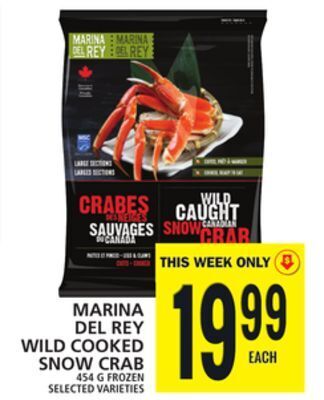 Food Basics Marina del rey wild cooked snow crab offer