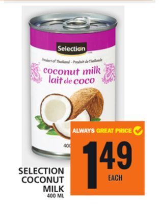 Food Basics Selection coconut milk offer
