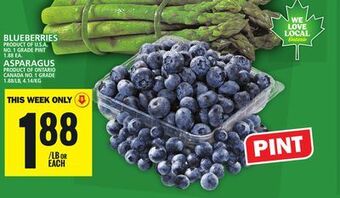 Food Basics Blueberries or asparagus offer