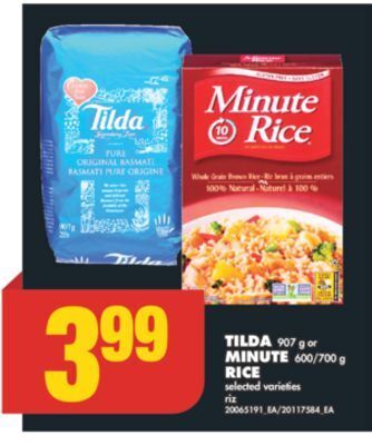 No Frills Tilda 907 g or minute 600/700 g rice offer
