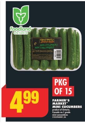 No Frills Farmer's market™ mini cucumbers, pkg of 15 offer