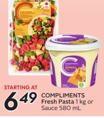 Sobeys Compliments fresh pasta offer